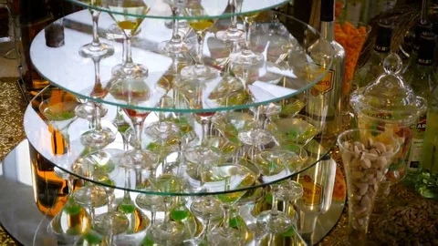 Martini with Cherry tower Stock Footage 69171193