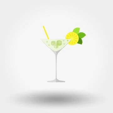 Martini cocktail. Flat Stock Illustration