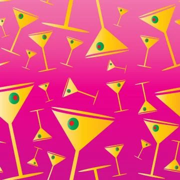 Martini drink seamless texture wallpaper background vector illustration Stock Illustration