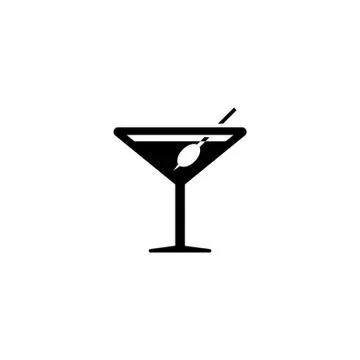 Martini flat icon. Stock Illustration