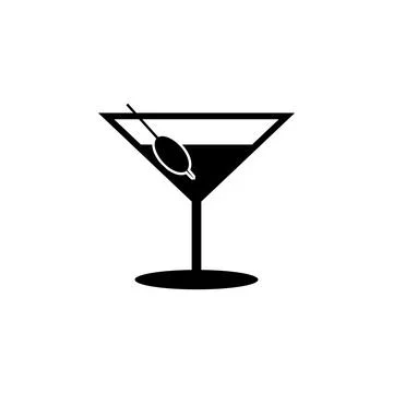 Martini flat icon. Illustrazione stock