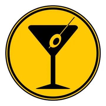 Martini glass button. Stock Illustration