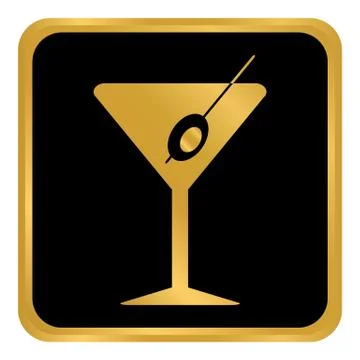 Martini glass button. Stock Illustration