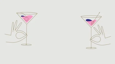 Martini glass clinking Stock Footage 258382814