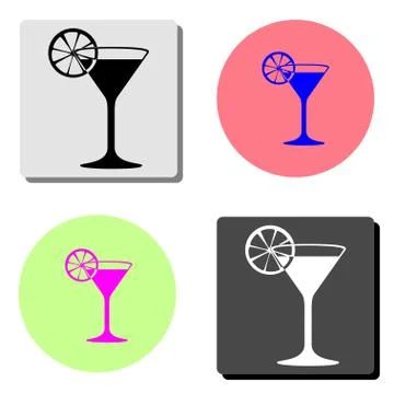 Martini glass. flat vector icon Stock Illustration