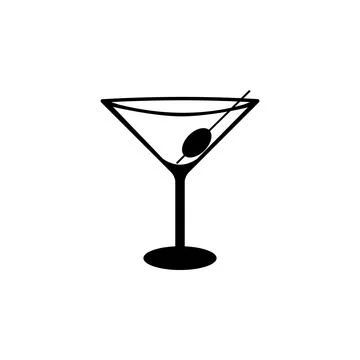 Martini glass icon. Elements of bar and alcoholic drinks icon. Premium quality Stock Illustration