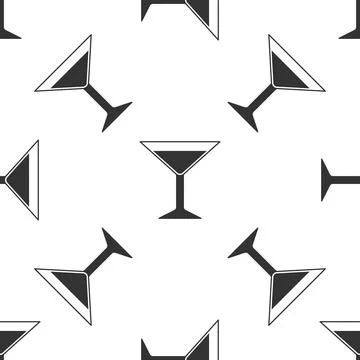 Martini glass icon seamless pattern on white background. Cocktail icon. Wine Stock Illustration