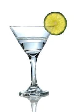 Martini glass with lime Stock Photos