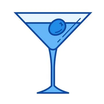 Martini glass line icon. Stock Illustration