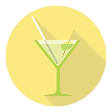 Martini Glass With Olive Stock Illustration