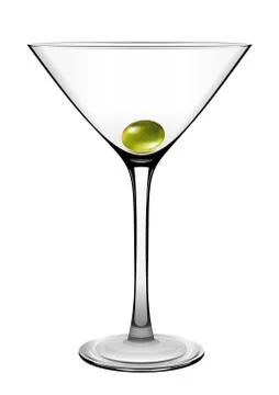 Martini glass with olive. Vector Stock Illustration