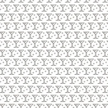 Martini Glass Pattern A Chic Celebration of Cocktails Stock Illustration