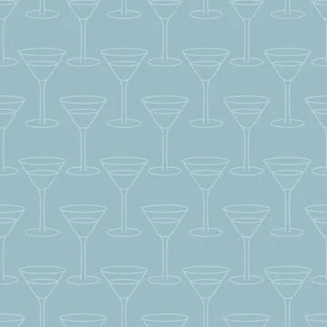 Martini glass. Seamless vector pattern Endless background of glass wineglass イラスト素材