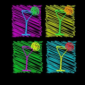 Martini glasses Stock Illustration
