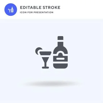 Martini icon vector, filled flat sign, solid pictogram isolated on white, log イラスト素材