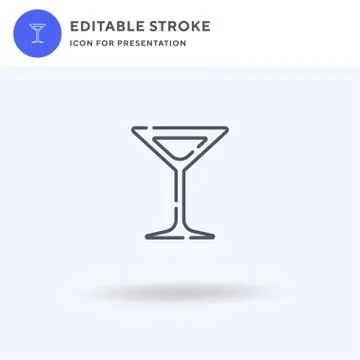 Martini icon vector, filled flat sign, solid pictogram isolated on white, logo Illustrazione stock