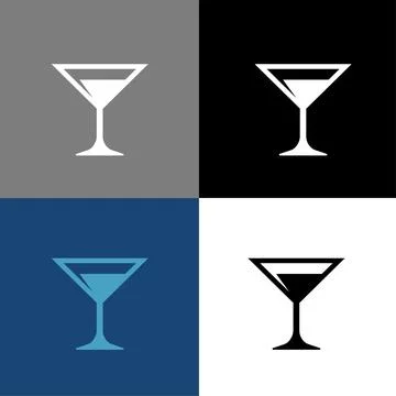 Martini logo icon vector illustration logo template for any purpose. Isolated. Illustrazione stock