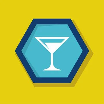 Martini logo icon vector illustration logo template for any purpose. Isolated. Illustrazione stock
