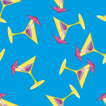 Martini seamless vector pattern Stock Illustration