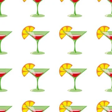 Martini seamless vector pattern Stock Illustration
