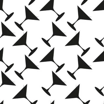 Martini seamless vector pattern Stock Illustration