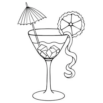 Martini. Sketch.Vector illustration. Stock Illustration