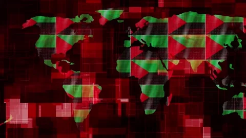 Martinique flag earth map glowing technology motion news background Stock Footage 264608849