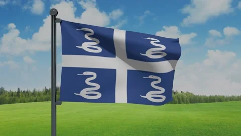 Martinique Flag Stock Footage 153254733
