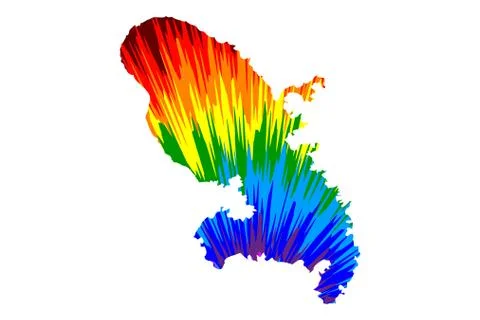 Martinique - map is designed rainbow abstract colorful pattern Illustrazione stock