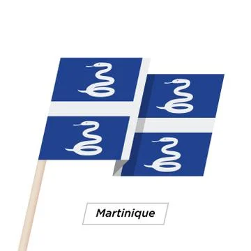 Martinique Ribbon Waving Flag Isolated on White. Vector Illustration Stock Illustration