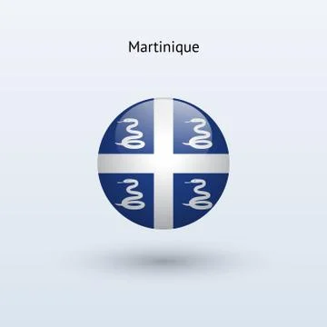 Martinique round flag. Vector illustration. Stock Illustration
