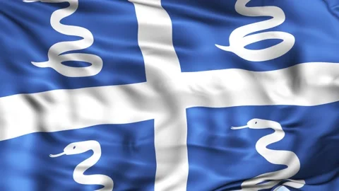 Martinique Waving Flag Background Stock Footage 204141335