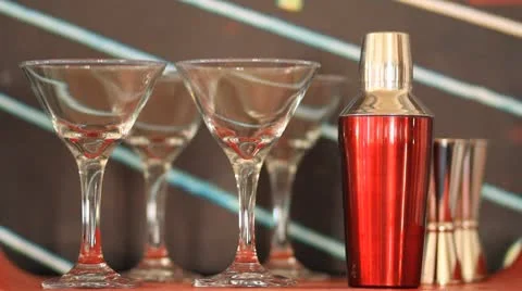Martinis Being Poured Stock Footage 8919227