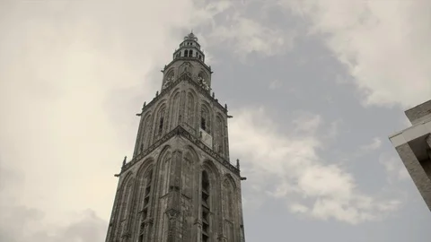 The Martinitoren of Groningen in the Netherlands 스톡 동영상 128520340