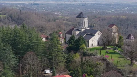 Martvili Monastery Overlooking the River Valley in Western Georgia. Vídeos de archivo 340384179