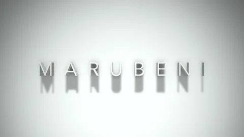 Marubeni 3D title animation with shadows on a white background Stock Footage 296001499