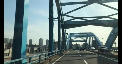 The Maruko Bridge over the Tama River Stock Footage 134433582