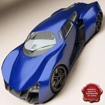 Marussia B2 Super Car 3D Model