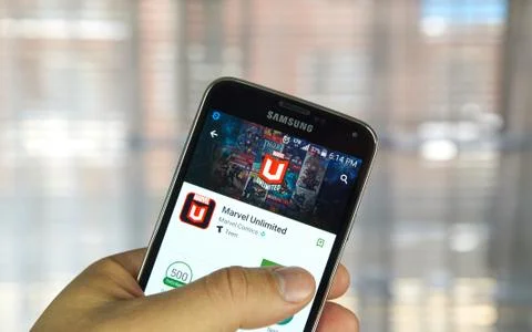 Marvel Comics app Stock Photos