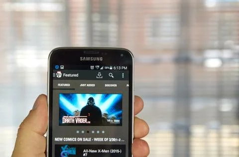Marvel Comics app Stock Photos