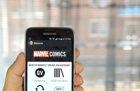 Marvel Comics app Stock Photos