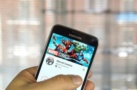 Marvel Comics app Stock Photos