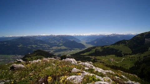 Marvellous view from Austrian mountain in Tyrol Stock Footage 145809877