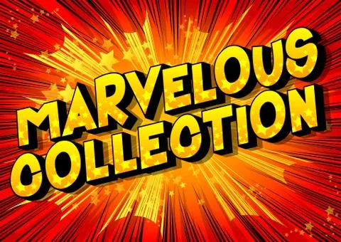 Marvelous Collection - Vector illustrated comic book style phrase on abstract Stock Illustration