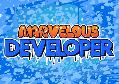 Marvelous Developer. Graffiti tag. Abstract modern street art decoration pe.. 库存插图