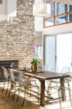 A marvelous dinner area architecture Stock Photos