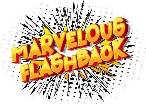 Marvelous Flashback - Vector illustrated comic book style phrase on abstract  Stock Illustration