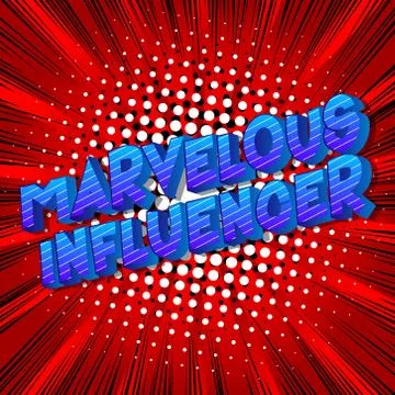 Marvelous Influencer - Vector illustrated comic book style phrase on abstract Stock Illustration