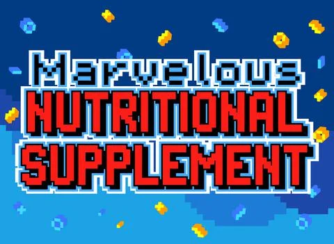 Marvelous Nutritional Supplement. pixelated word with geometric graphic backg Stock Illustration