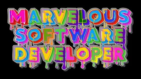 Marvelous Software Developer. Graffiti tag. Abstract modern street art deco.. Stock Illustration